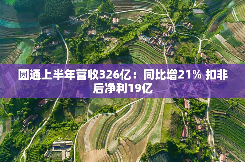 圆通上半年营收326亿：同比增21% 扣非后净利19亿