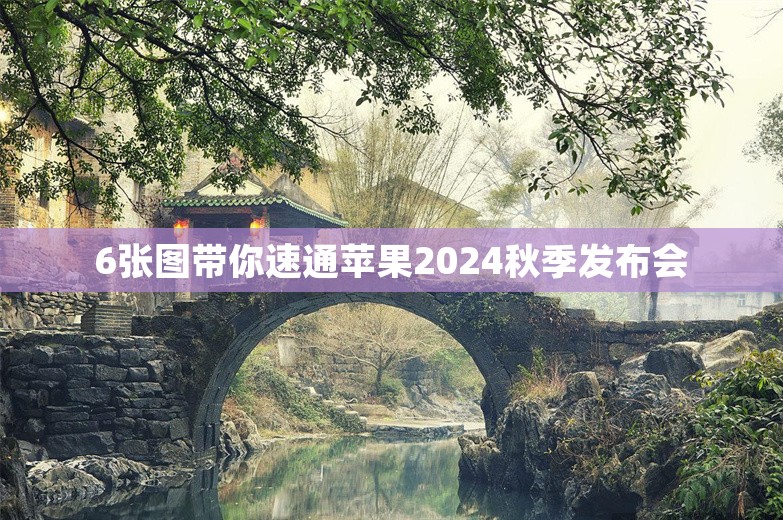 6张图带你速通苹果2024秋季发布会