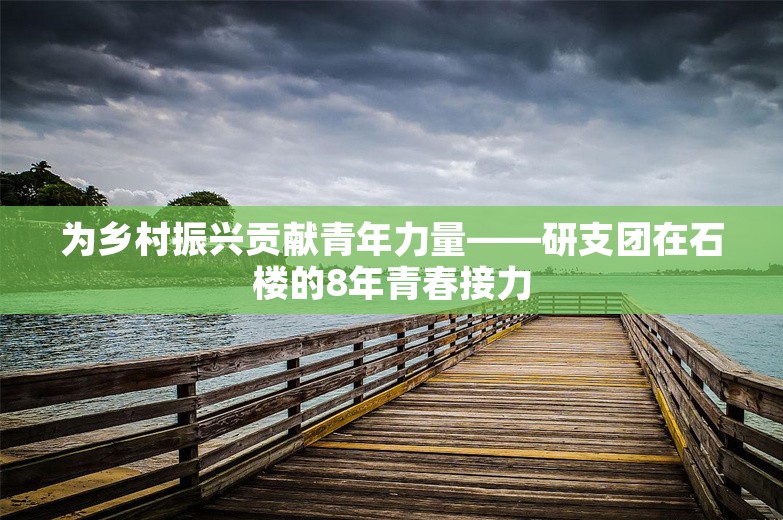 为乡村振兴贡献青年力量——研支团在石楼的8年青春接力