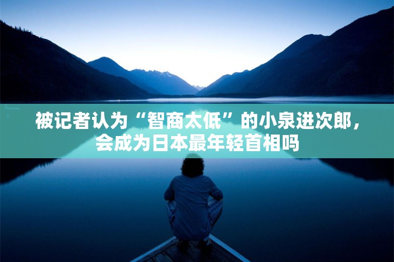 被记者认为“智商太低”的小泉进次郎，会成为日本最年轻首相吗