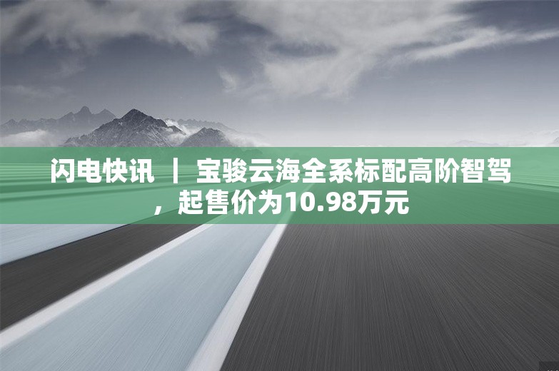 闪电快讯 ｜ 宝骏云海全系标配高阶智驾，起售价为10.98万元