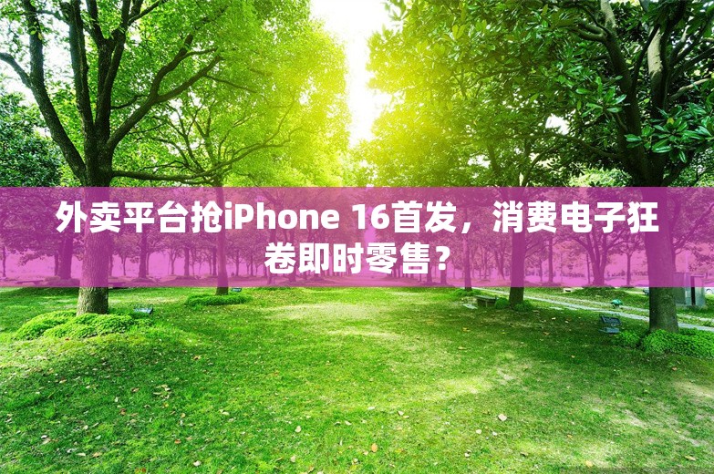 外卖平台抢iPhone 16首发，消费电子狂卷即时零售？