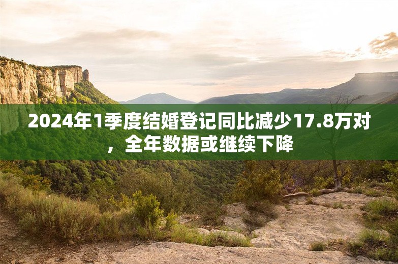 2024年1季度结婚登记同比减少17.8万对，全年数据或继续下降