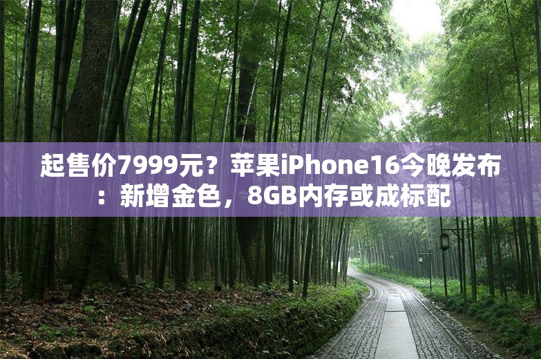 起售价7999元？苹果iPhone16今晚发布：新增金色，8GB内存或成标配