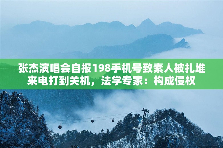 张杰演唱会自报198手机号致素人被扎堆来电打到关机，法学专家：构成侵权