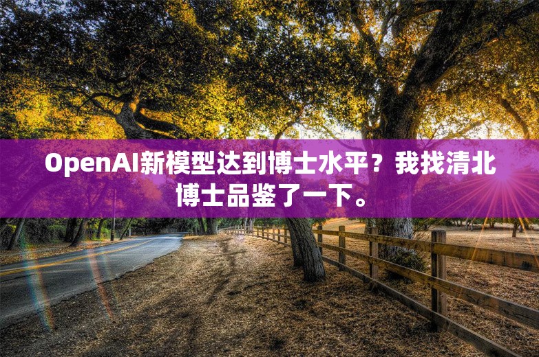 OpenAI新模型达到博士水平？我找清北博士品鉴了一下。