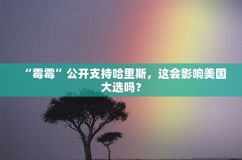 “霉霉”公开支持哈里斯，这会影响美国大选吗？