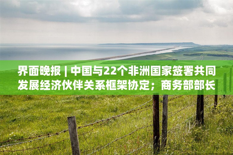 界面晚报 | 中国与22个非洲国家签署共同发展经济伙伴关系框架协定；商务部部长将访欧就电动汽车反补贴案进行磋商