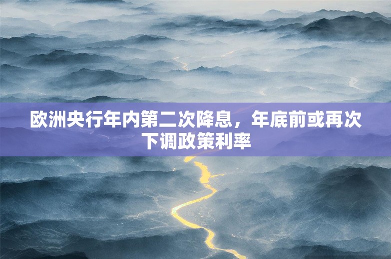 欧洲央行年内第二次降息，年底前或再次下调政策利率