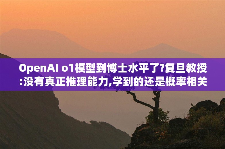 OpenAI o1模型到博士水平了?复旦教授:没有真正推理能力,学到的还是概率相关性