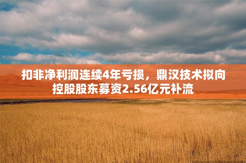 扣非净利润连续4年亏损，鼎汉技术拟向控股股东募资2.56亿元补流