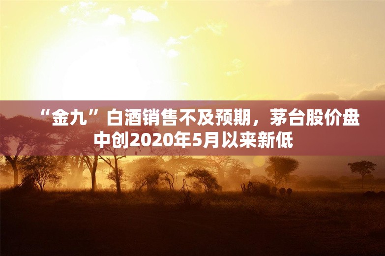 “金九”白酒销售不及预期，茅台股价盘中创2020年5月以来新低