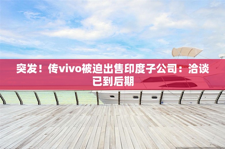 突发！传vivo被迫出售印度子公司：洽谈已到后期