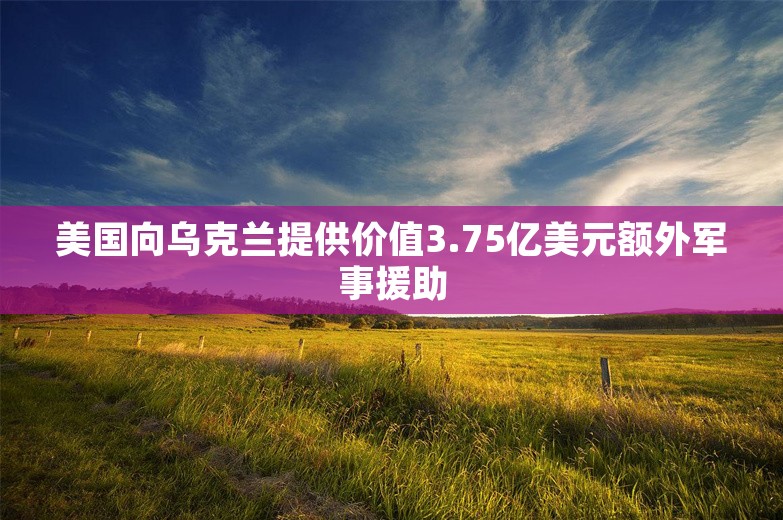 美国向乌克兰提供价值3.75亿美元额外军事援助