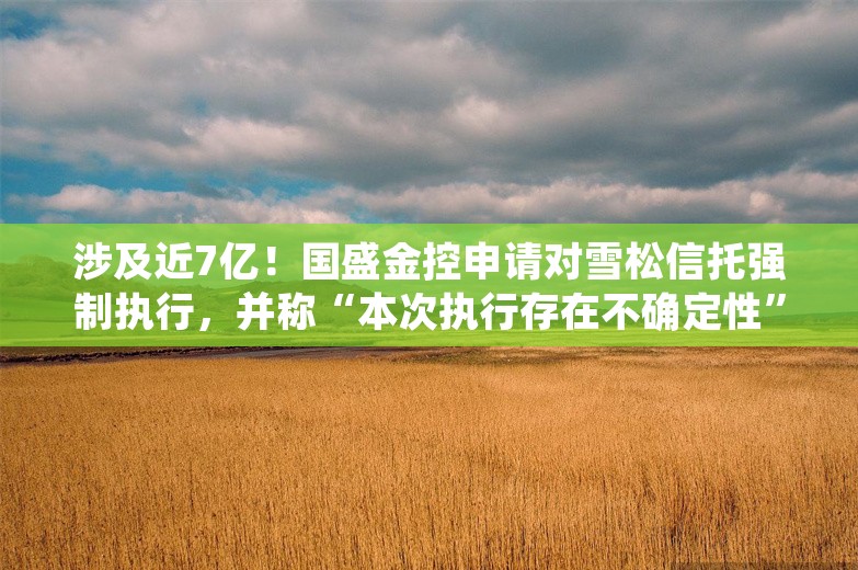 涉及近7亿！国盛金控申请对雪松信托强制执行，并称“本次执行存在不确定性”