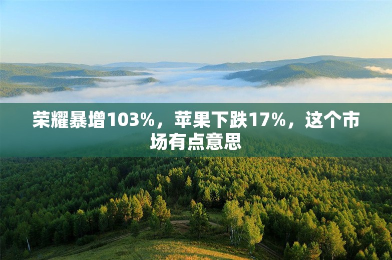 荣耀暴增103%，苹果下跌17%，这个市场有点意思