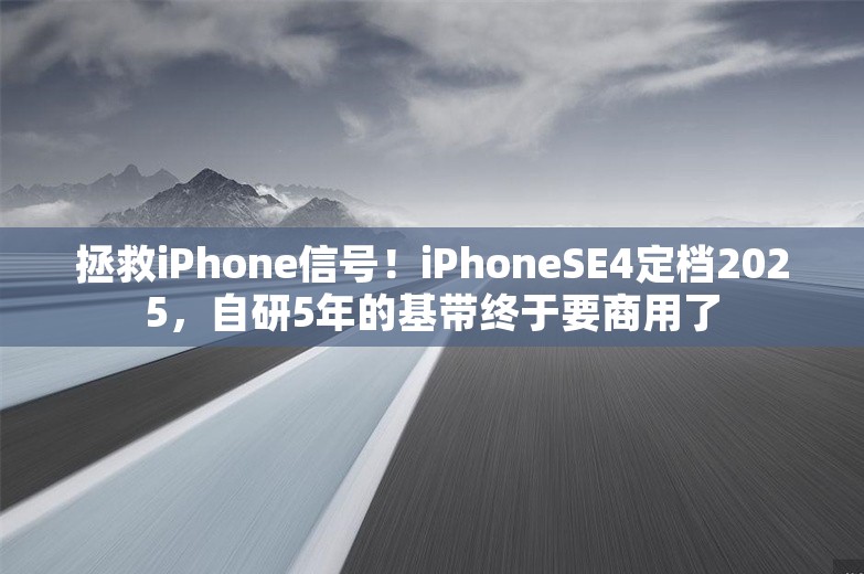 拯救iPhone信号！iPhoneSE4定档2025，自研5年的基带终于要商用了