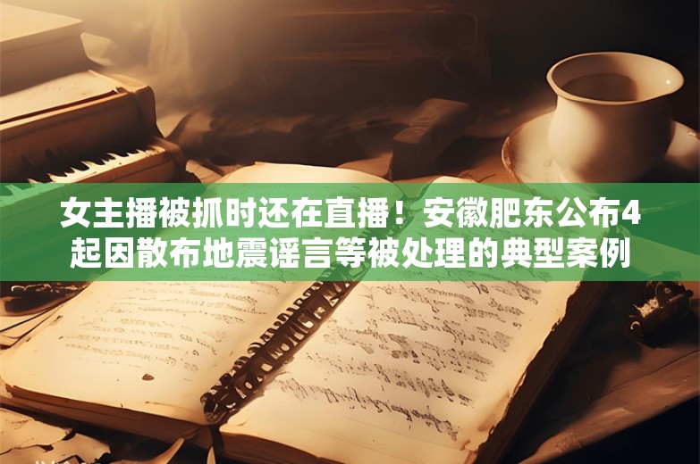 女主播被抓时还在直播！安徽肥东公布4起因散布地震谣言等被处理的典型案例