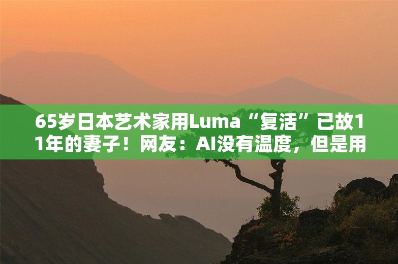 65岁日本艺术家用Luma“复活”已故11年的妻子！网友：AI没有温度，但是用AI的人有