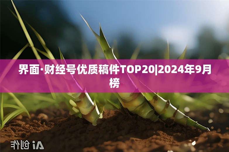 界面·财经号优质稿件TOP20|2024年9月榜