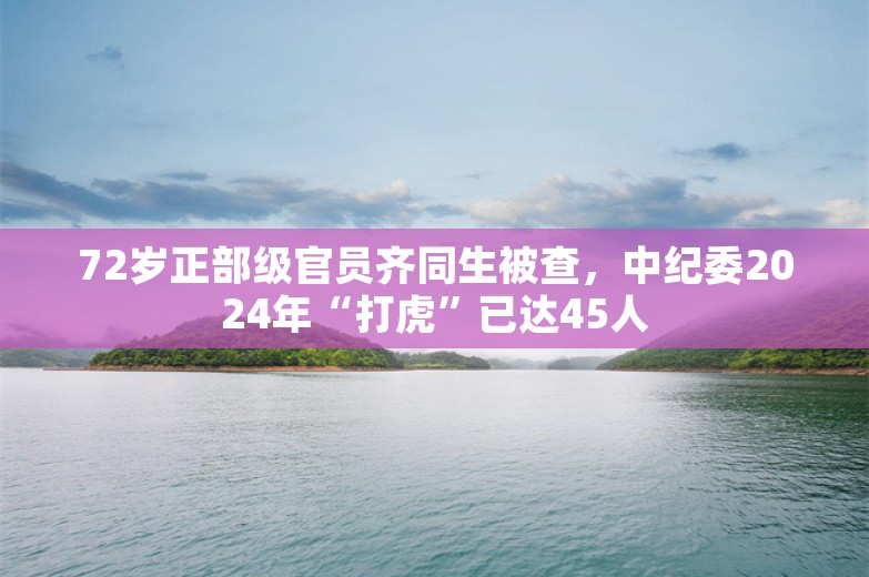 72岁正部级官员齐同生被查，中纪委2024年“打虎”已达45人