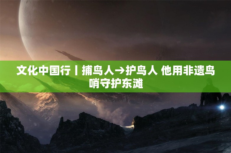 文化中国行丨捕鸟人→护鸟人 他用非遗鸟哨守护东滩