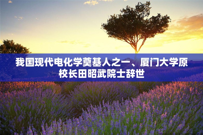 我国现代电化学奠基人之一、厦门大学原校长田昭武院士辞世