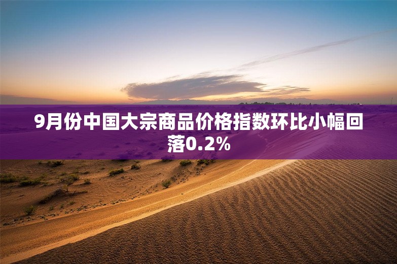 9月份中国大宗商品价格指数环比小幅回落0.2%