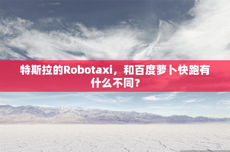 特斯拉的Robotaxi，和百度萝卜快跑有什么不同？