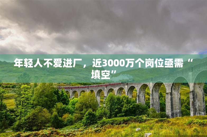 年轻人不爱进厂，近3000万个岗位亟需“填空”