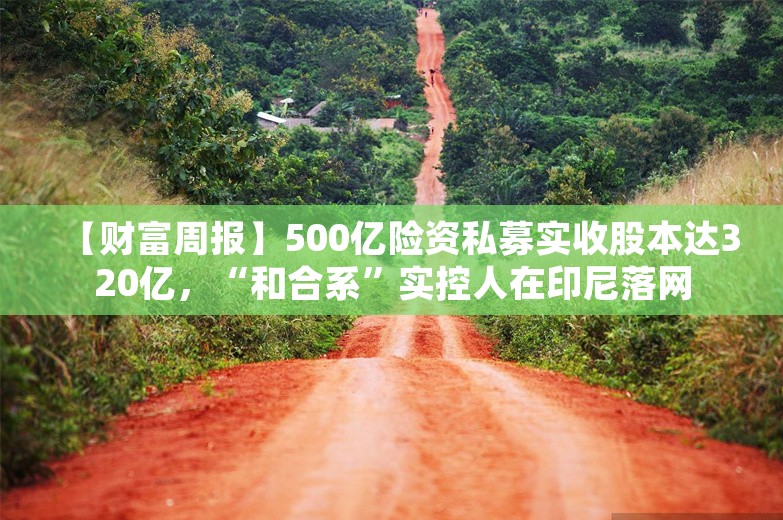 【财富周报】500亿险资私募实收股本达320亿，“和合系”实控人在印尼落网