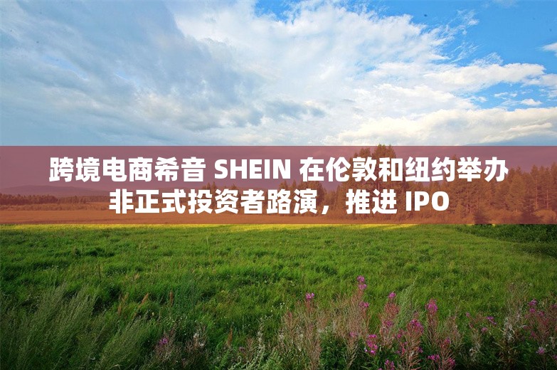 跨境电商希音 SHEIN 在伦敦和纽约举办非正式投资者路演，推进 IPO