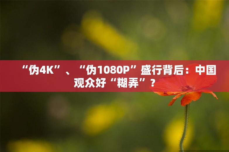 “伪4K”、“伪1080P”盛行背后：中国观众好“糊弄”？