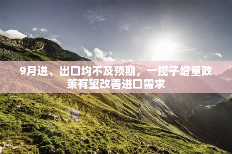 9月进、出口均不及预期，一揽子增量政策有望改善进口需求