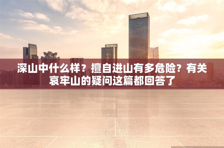 深山中什么样？擅自进山有多危险？有关哀牢山的疑问这篇都回答了