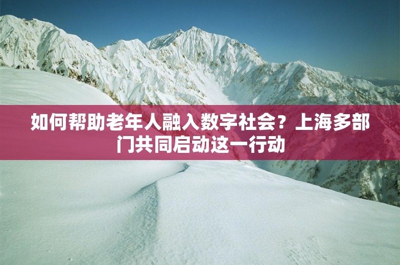 如何帮助老年人融入数字社会？上海多部门共同启动这一行动