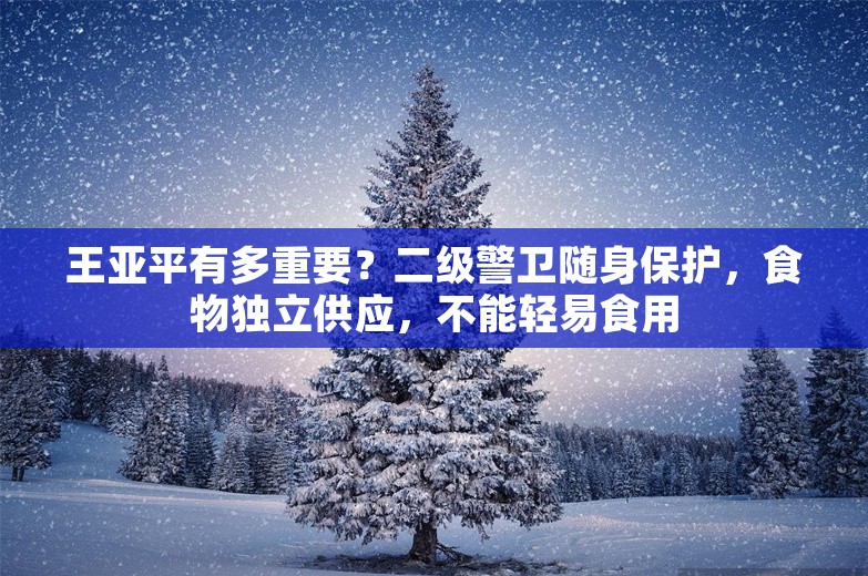 王亚平有多重要？二级警卫随身保护，食物独立供应，不能轻易食用