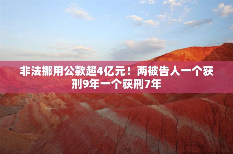 非法挪用公款超4亿元！两被告人一个获刑9年一个获刑7年