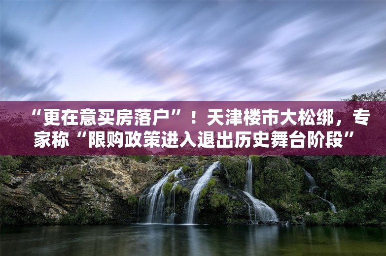 “更在意买房落户”！天津楼市大松绑，专家称“限购政策进入退出历史舞台阶段”