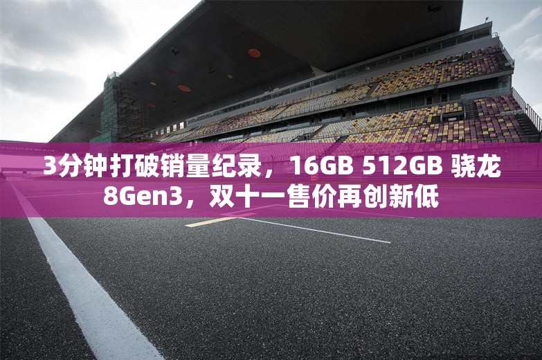 3分钟打破销量纪录，16GB 512GB 骁龙8Gen3，双十一售价再创新低