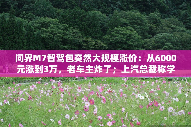 问界M7智驾包突然大规模涨价：从6000元涨到3万，老车主炸了；上汽总裁称学会跪着做人才有站起来的那天；车企再次大规模裁员丨汽车早报