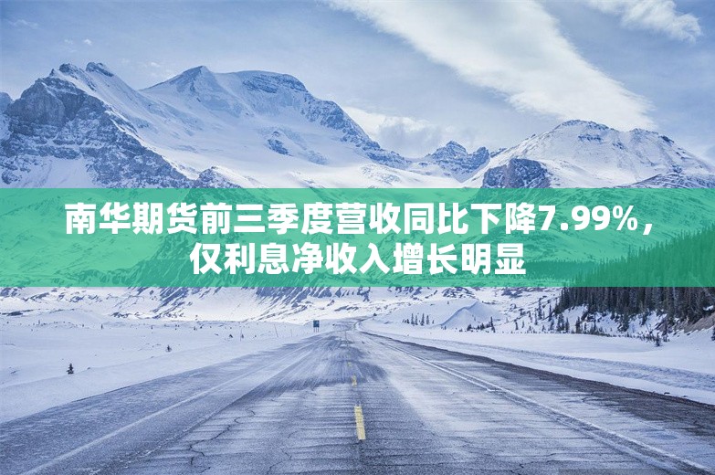 南华期货前三季度营收同比下降7.99%，仅利息净收入增长明显