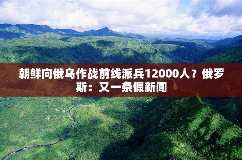 朝鲜向俄乌作战前线派兵12000人？俄罗斯：又一条假新闻