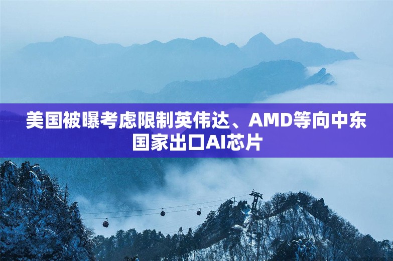 美国被曝考虑限制英伟达、AMD等向中东国家出口AI芯片