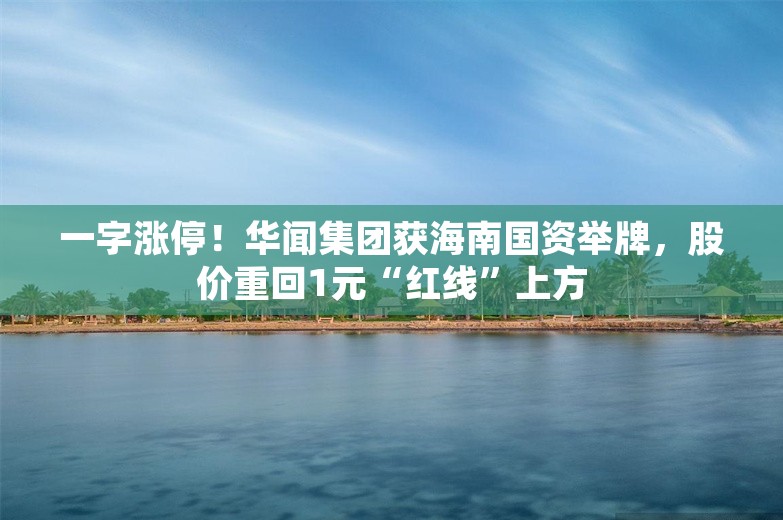 一字涨停！华闻集团获海南国资举牌，股价重回1元“红线”上方