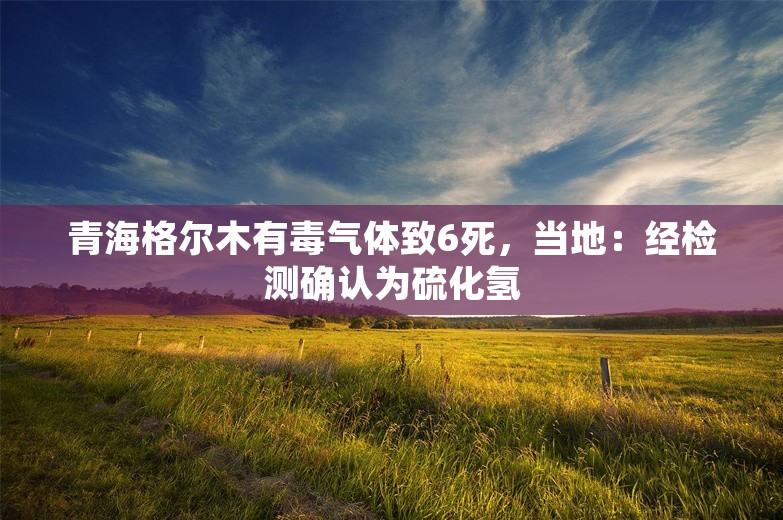 青海格尔木有毒气体致6死，当地：经检测确认为硫化氢