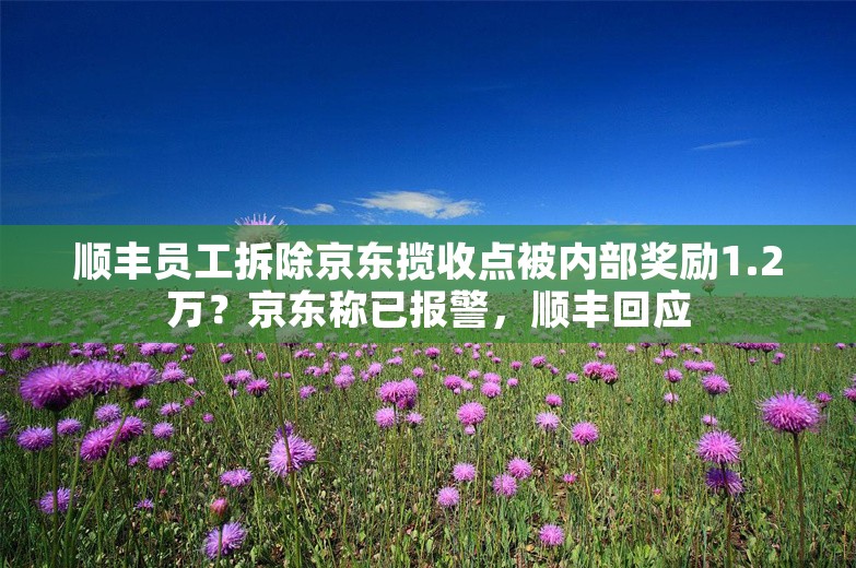 顺丰员工拆除京东揽收点被内部奖励1.2万？京东称已报警，顺丰回应