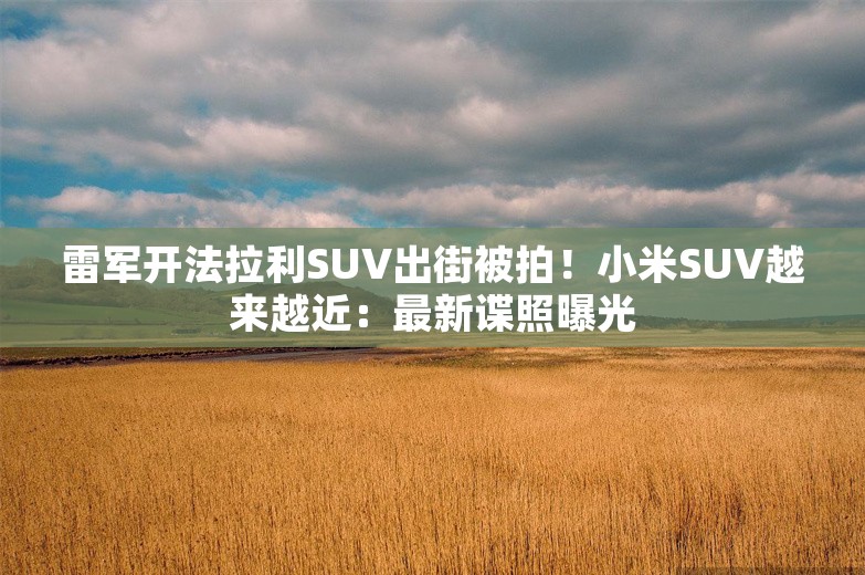 雷军开法拉利SUV出街被拍！小米SUV越来越近：最新谍照曝光