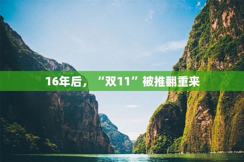 16年后，“双11”被推翻重来