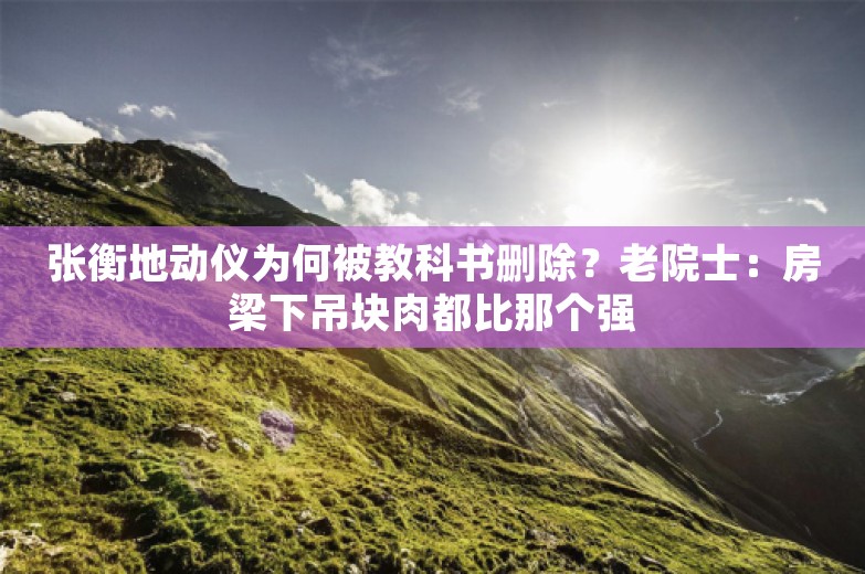 张衡地动仪为何被教科书删除？老院士：房梁下吊块肉都比那个强